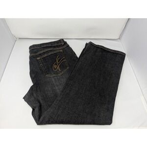 Cold Water Creek Women's 18W Black Denim Jeans Wide Leg Pants Slacks